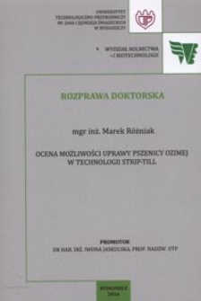 Ocena możliwości uprawy pszenicy ozimej w technologii strip-till